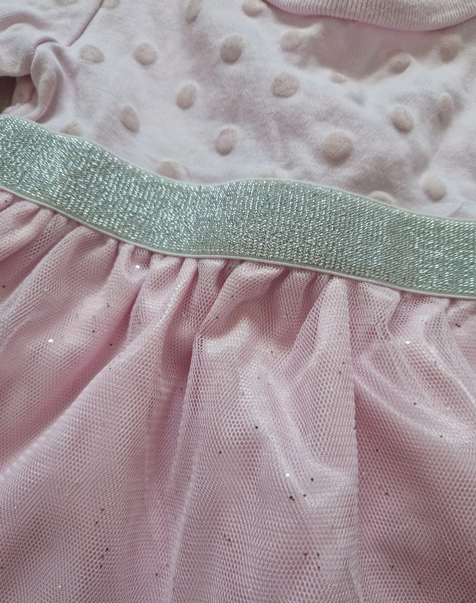🌸 Tissaia baby girl dress – tulle pink & polka dots – size 3 months – very good condition – photo 2